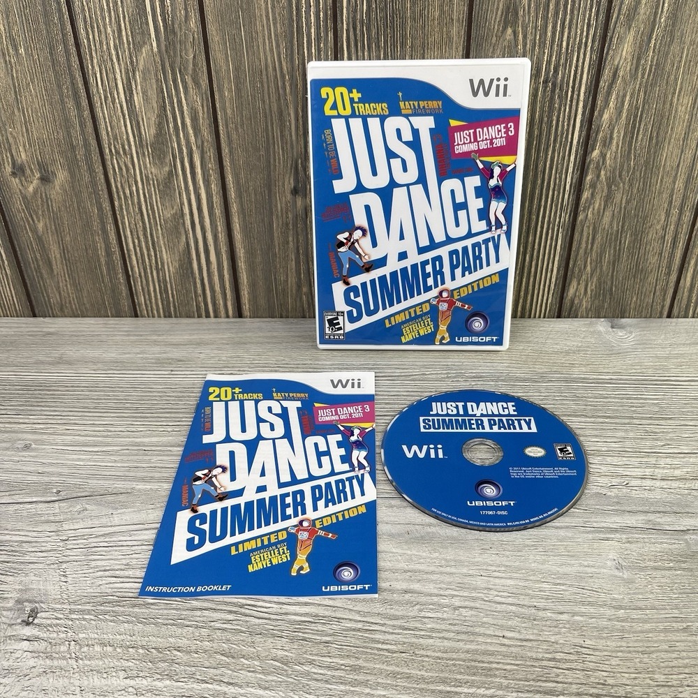 Nintendo Wii - Just Dance Summer Party - Complete w/ Manual - Tested Working